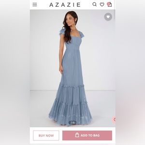 Azazie Bora Bora dress in size 10 dusty blue. Worn once. No alterations.